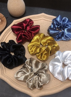 法式大肠发圈ins简约缎面复古猪大肠圈bm肥肠发绳女紫色韩系头绳