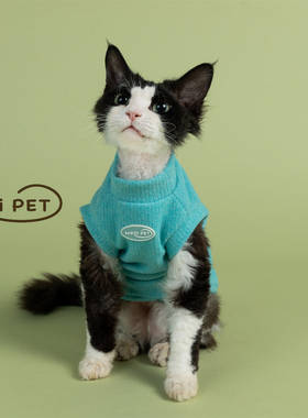 HOiii PET纯色毛衣背心德文猫衣服加厚无毛猫衣服保暖好穿可爱冬