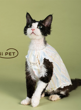 HOiii PET 韩版可爱印花裙德文猫衣服纯棉无毛猫背心裙可爱透气