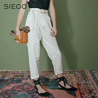 SIEGO / Xi Kiều mùa hè sản phẩm mới mới gió cao eo chín quần cotton và quần harem giải trí lanh 648310158 - Quần Harem quần tây baggy nữ