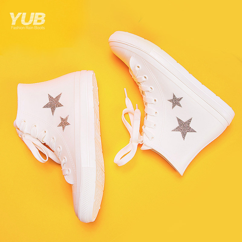 yub时尚雨鞋女五星款雨靴胶鞋短筒防水鞋休闲户外雨鞋|msdalam kategori Kasut wanita, but hujan - dari Buy2taobao.com untuk memberikan perkhidmatan ejen Taobao profesional membeli