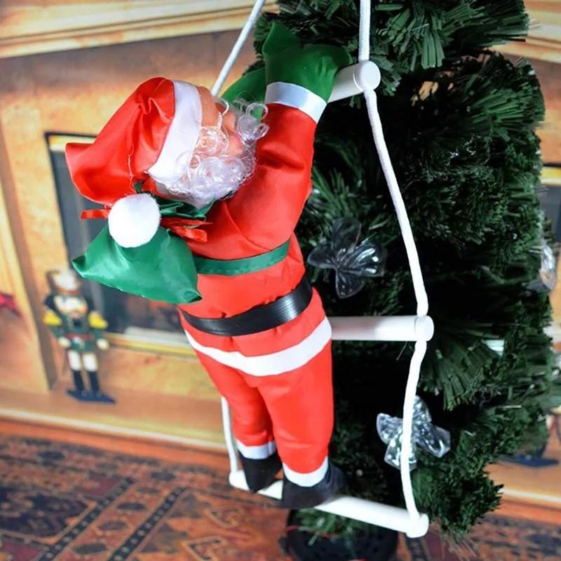 Christmas Santa Claus Climbing Ladder Doll Christmas Tree Ha