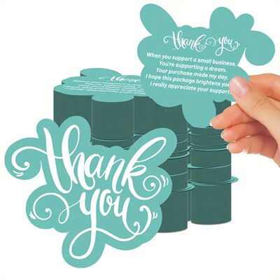 50pcs Double-Sided Thank You Cards for Small Business Owners