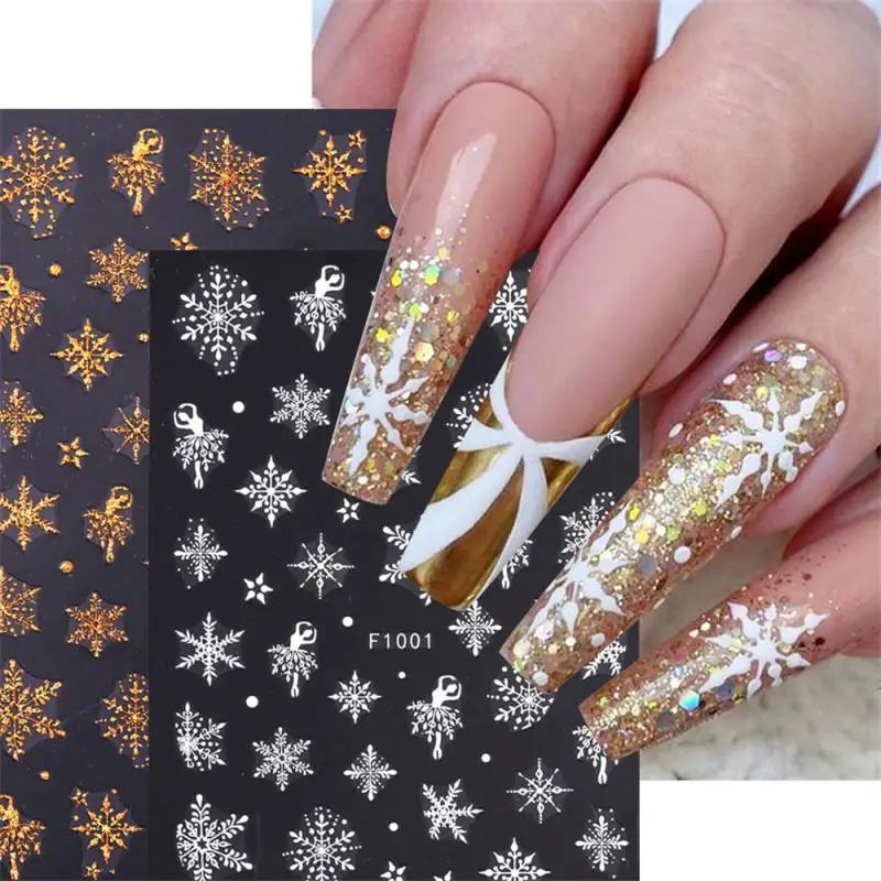 4/1Pc Santa Claus Cartoon Nail Stickers Christmas Snowman Gl
