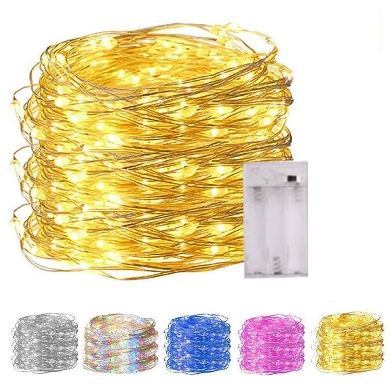 1M 2M 5M 10M Copper Wire LED String Lights Battery Operate H