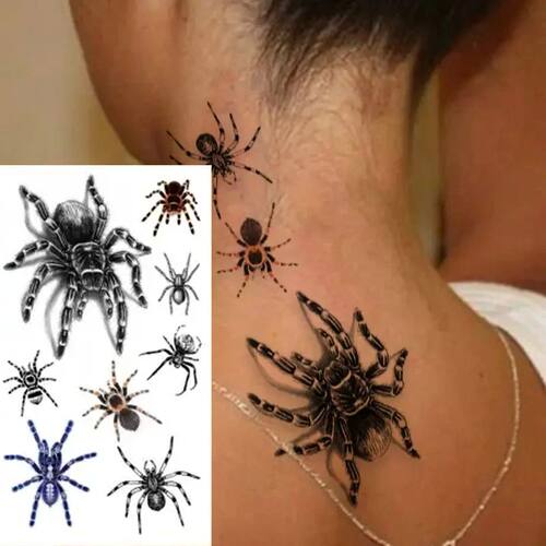 Halloween Spider Temporary Tattoo Stickers Waterproof Fake S