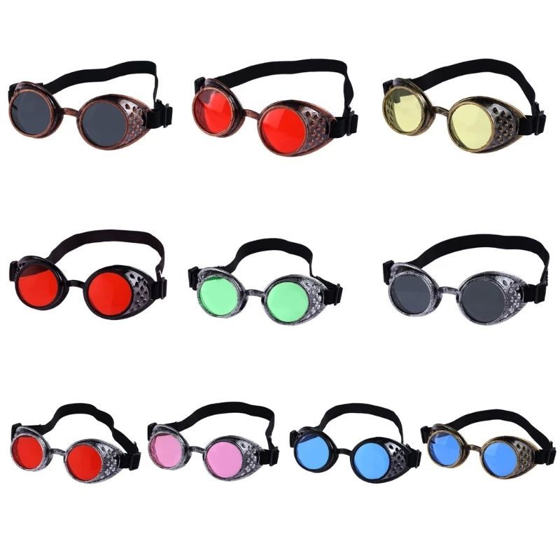 Vintaeg Steampunk Goggles Glasses Halloween Face Mask Novel