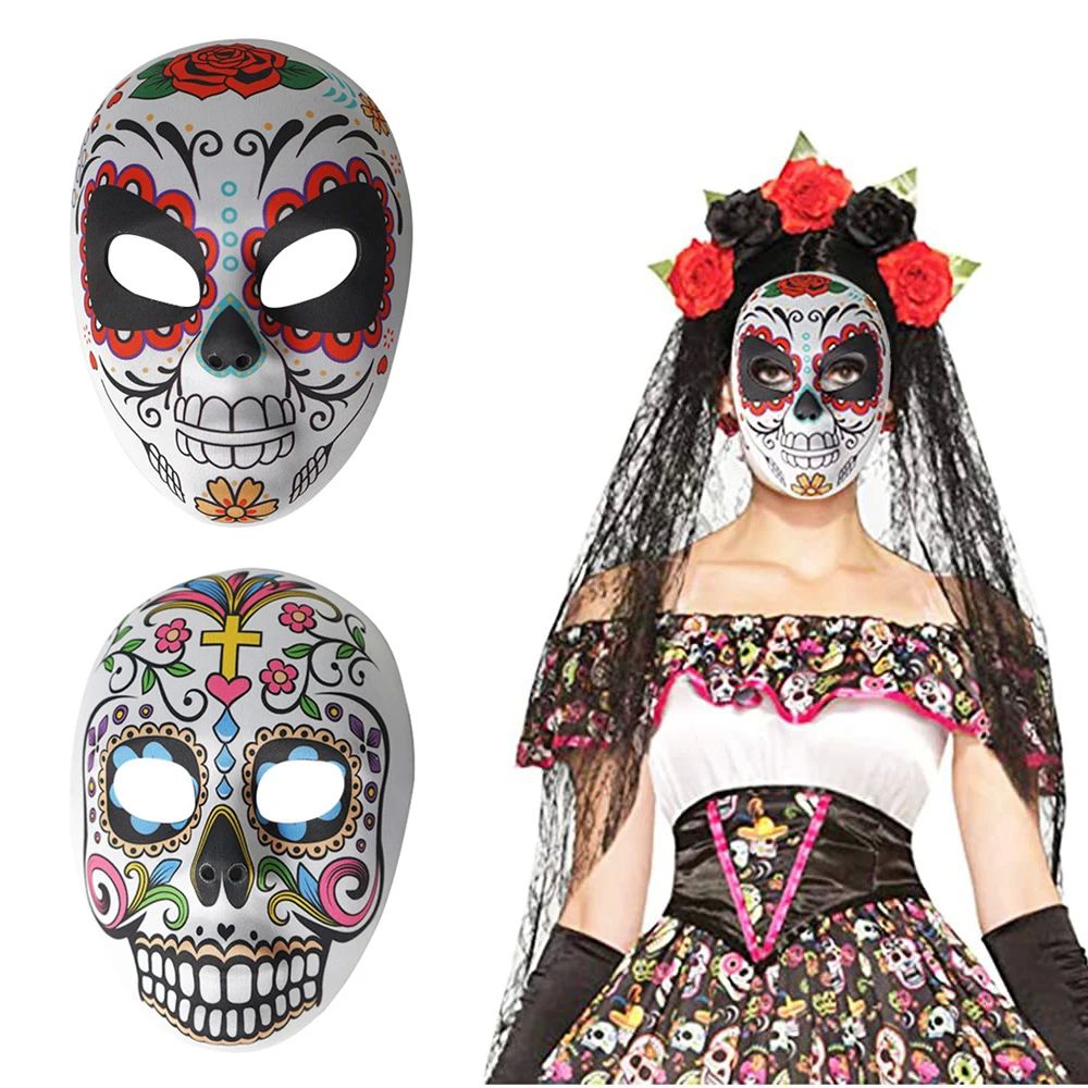 1Pc Day of The Dead Masks Sugar Skull Full Face Mask Mexico
