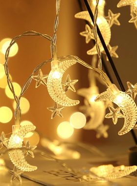 80/40/20leds Christmas Star Moon Lights String LED Fairy Lig
