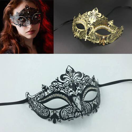 Lady Women Crown Style Sexy Half Face Ultra-light Metal Mask
