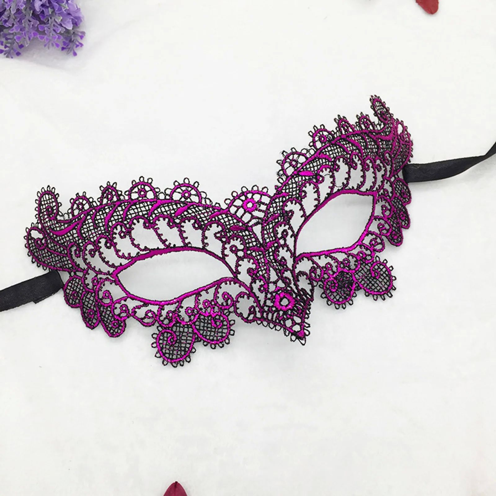Solid Queen Lace Mask Embroidery Appliques Party Carnival Ma