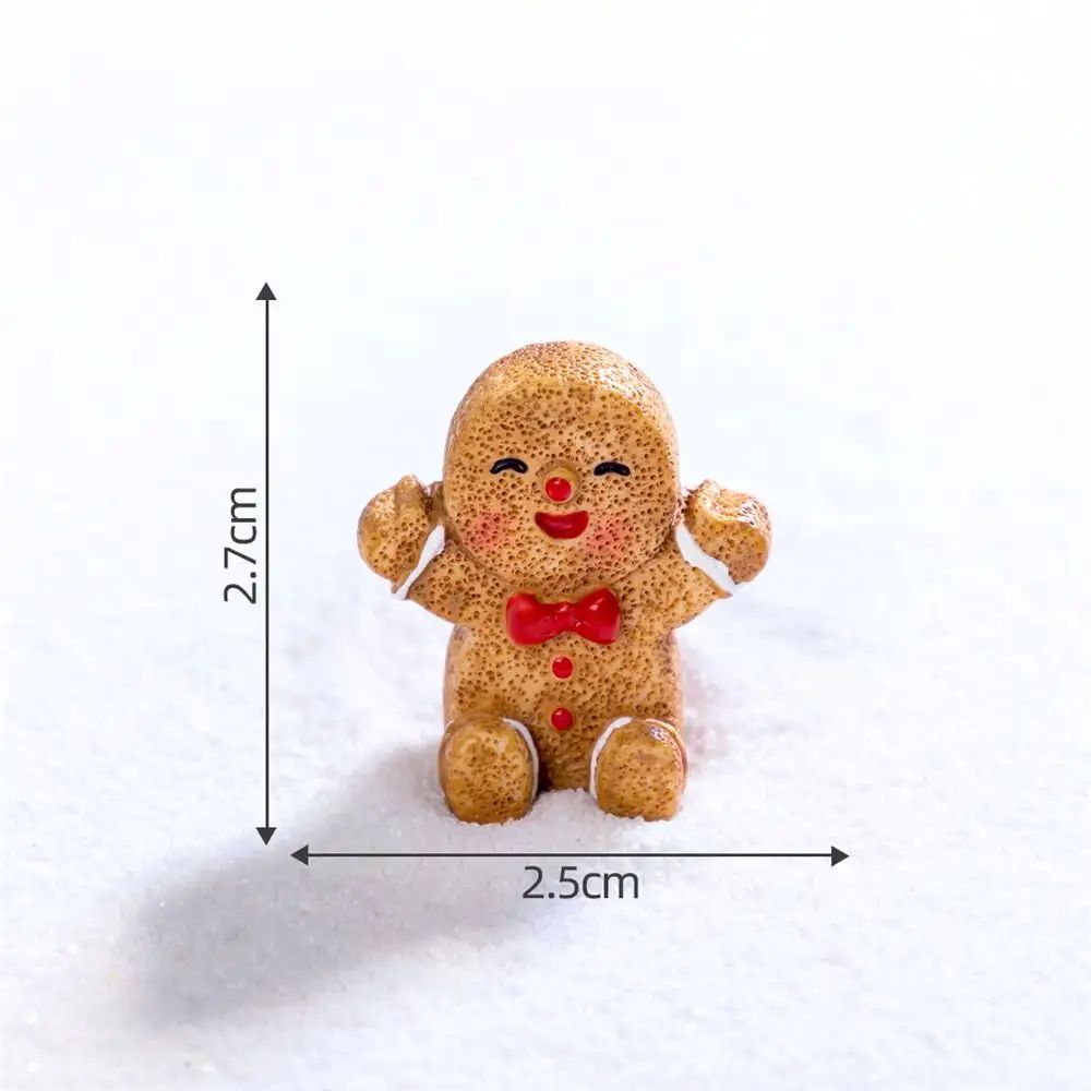 New 1Pc Mini Christmas Ornament Gingerbread Man Snowman Micr