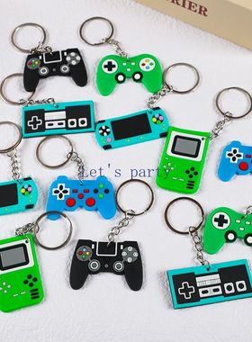 12Pcs Video Game Machine PVC Keychain Gamepad Theme Backpack