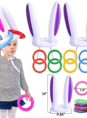 Inflatable Rabbit Ear Throwing Game Ferrule Ring Toss Happy