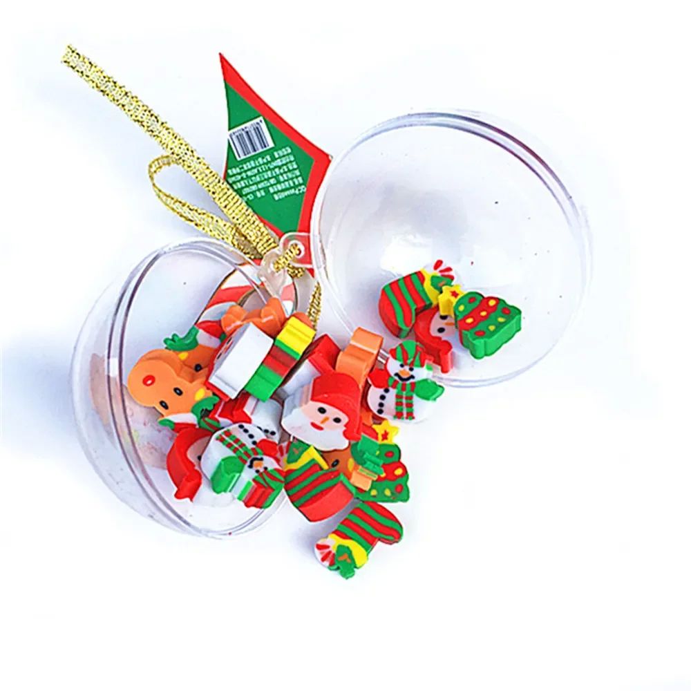 20pcs/box Cartoon Erasers New Year Party Favors Snowman Sant
