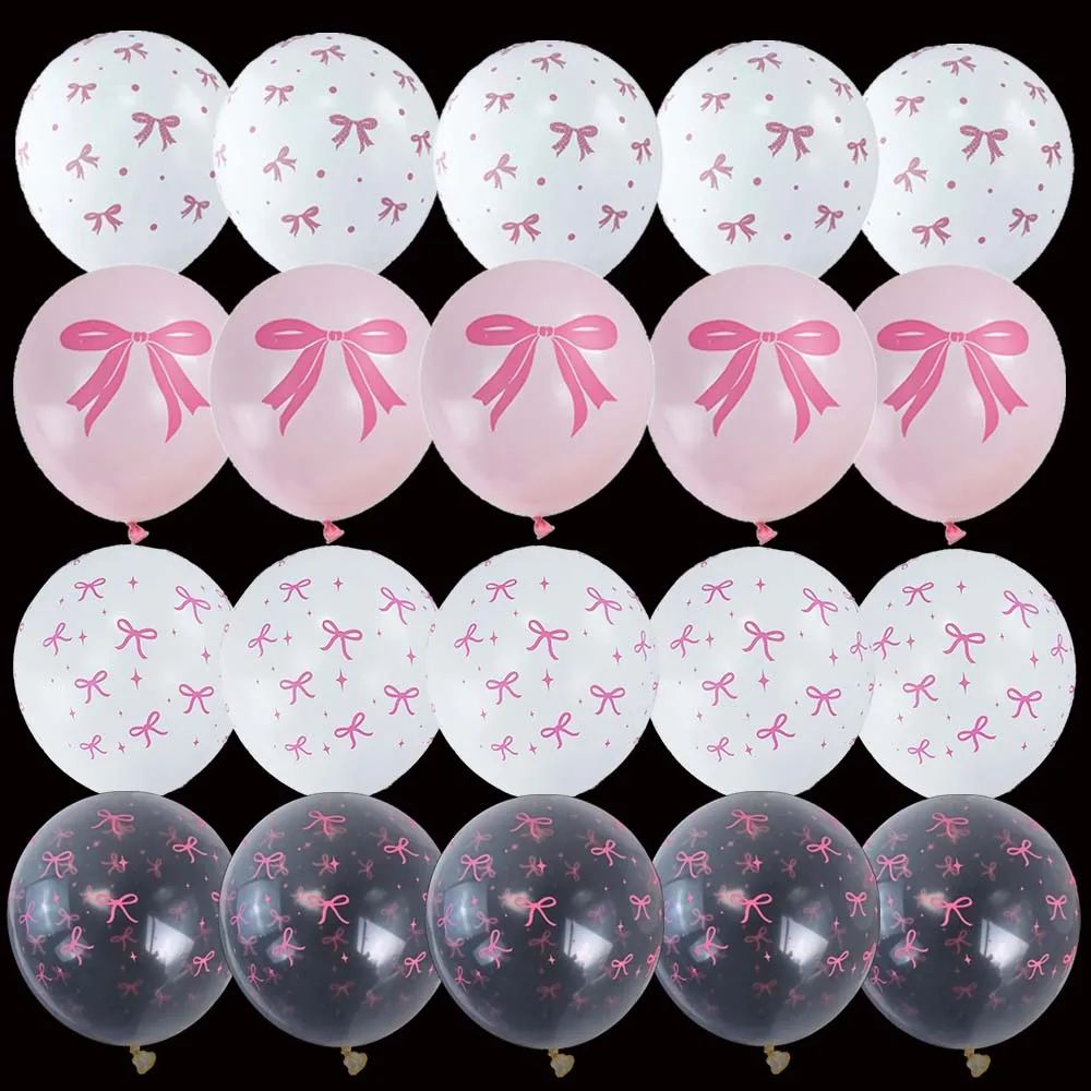 10pcs Pink Latex Bow Balloons 12inch Bow Theme Birthday Part