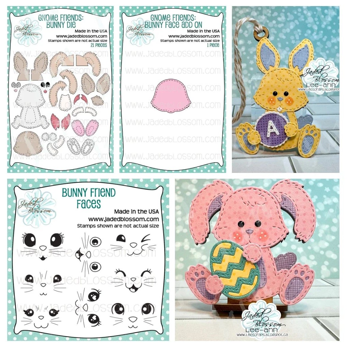 Easter Bunny Friend Faces Gnome Clear Stamps and Metal Cutti