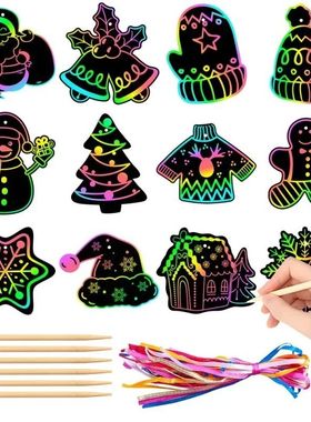 Christmas Scratch Painting DIY Scratch Card Santa Claus Snow