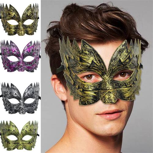 Men Gold Roman Soldier Mask Vintage Masquerade Mask Venetian