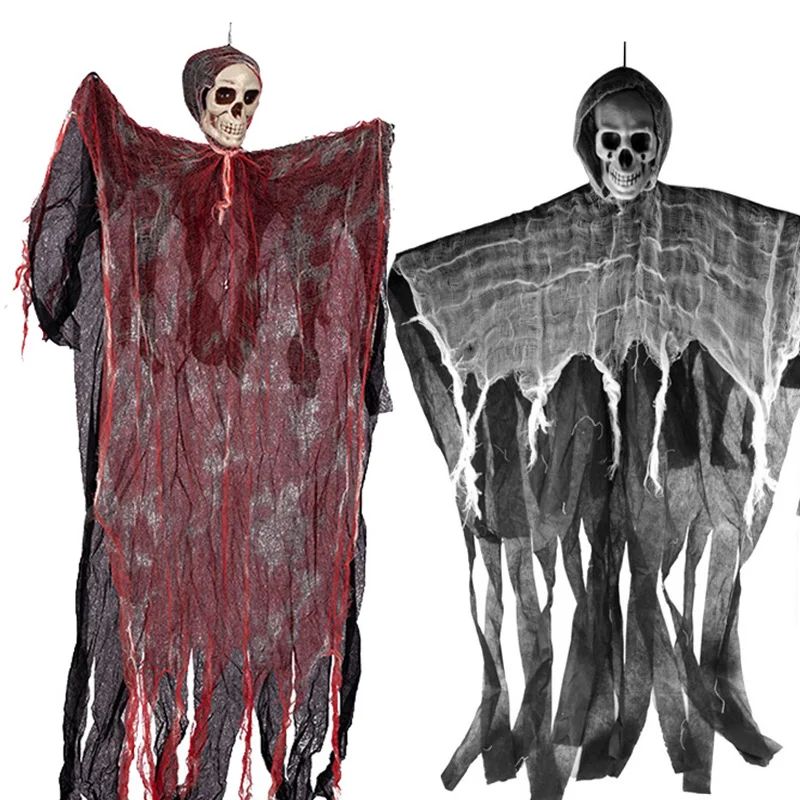 1Set Halloween Decorative Hanging Ghost Skull Skeleton Gauze