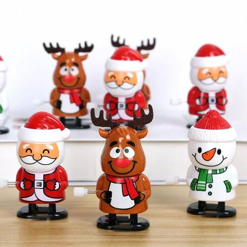 3pcs Christmas Wind-up Jumping Toy Santa Claus Elk Snowman S