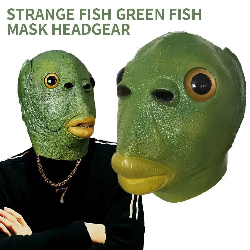 Halloween Funny Cosplay Costumes Masks Bizarre Green Fish Ma