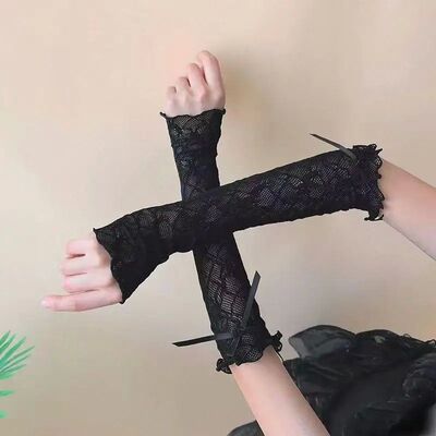 Lace Ruffle Y2k Gloves Fingerless Gloves Mittens JK Lolita K