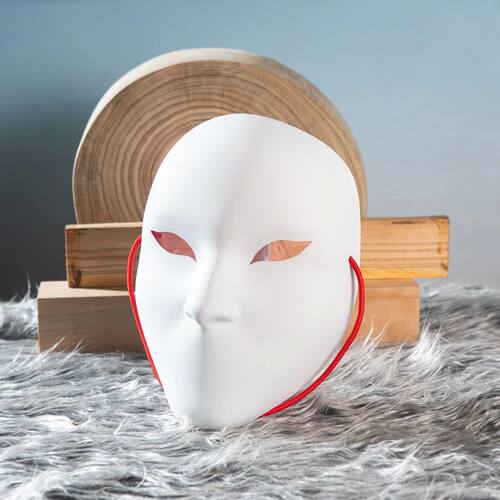 White Blank Diy Art Painting Face Cover Mask Women Men Hallo