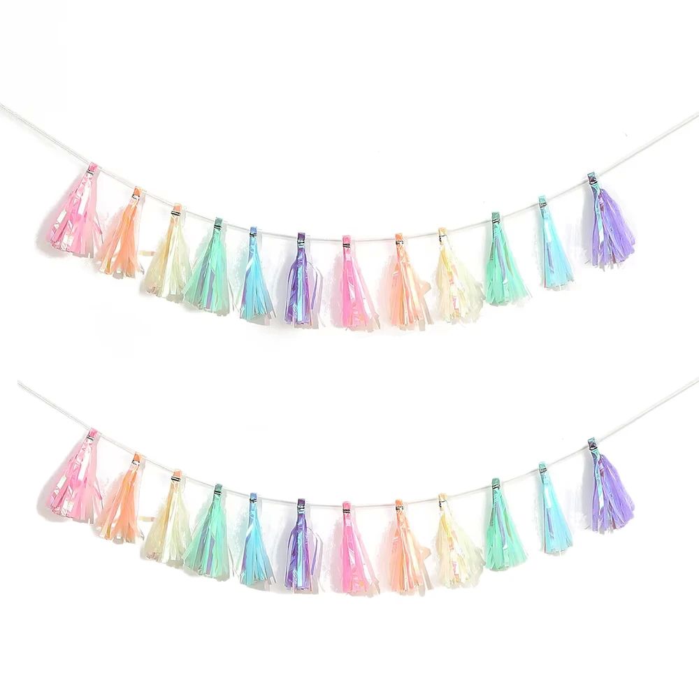 12/24pcs Rainbow Color Tissue Paper Tassel Garland DIY Wall