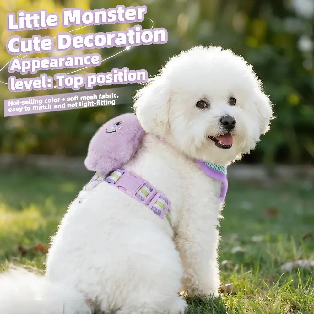 Cartoon Dog Leash Vest Adjustable Anti Escape Cute Chest Har
