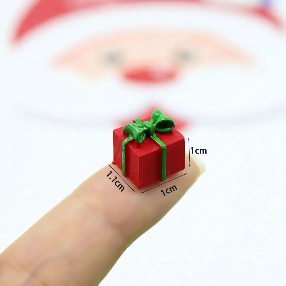 10PCS Mini Christmas Gifts Box Miniature 1/12 Scale Resin Sm