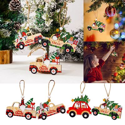 Faceless Dwarf Old Man Small Pendant Christmas Wooden Truck