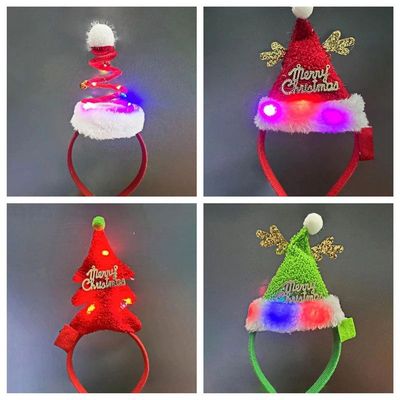 Christmas Headband With LED Lights Snowflake Xmas Tree Hair