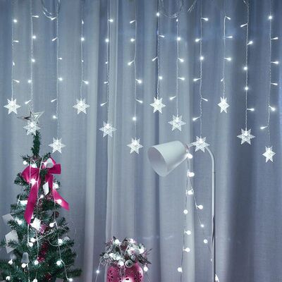 3M Christmas Snowflakes LED String Lights Flashing Fairy Cur