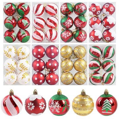 6Pcs/box 6cm Christmas Ball Ornaments Xmas Tree Hanging Pend