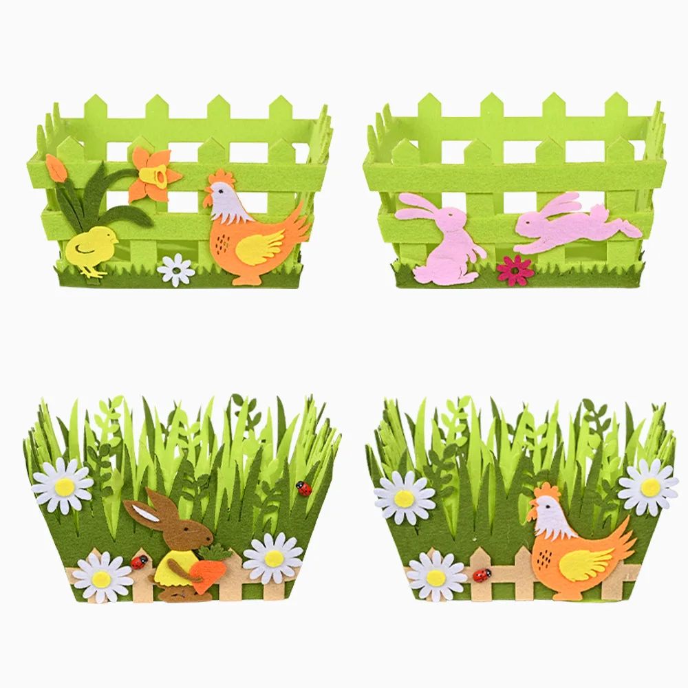 Non-woven Fabric Easter Basket Kids Color Eggs Bucket Welcom