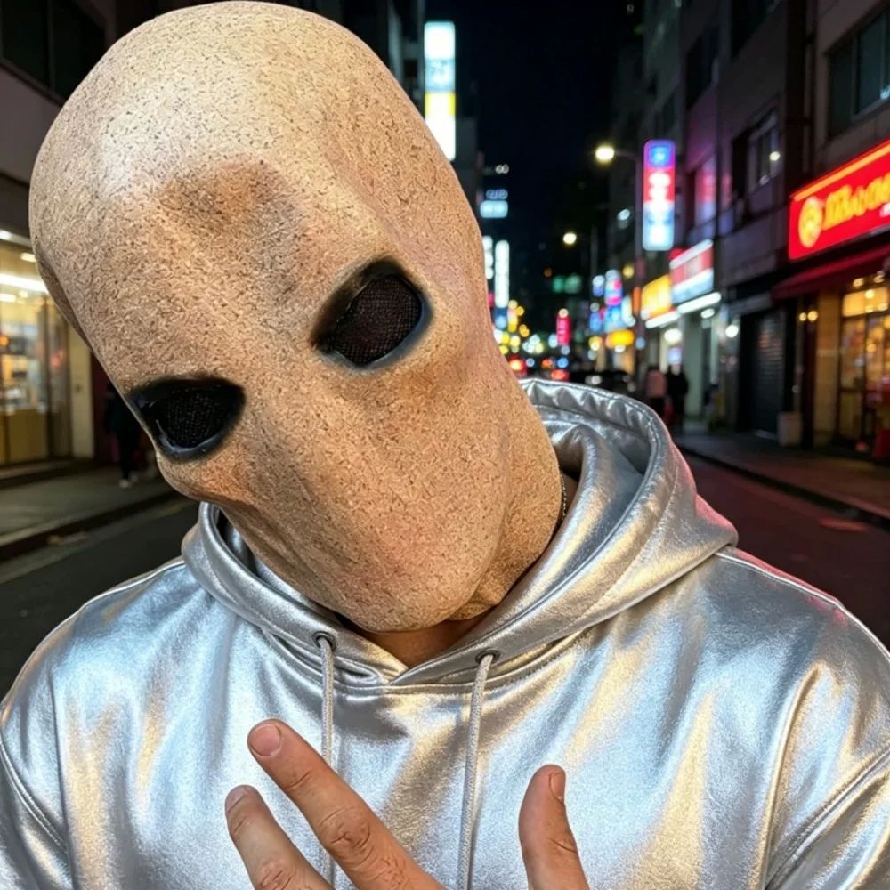 Horror No Face Man Mask Creepy Devil Full Face Latex Scary A图片