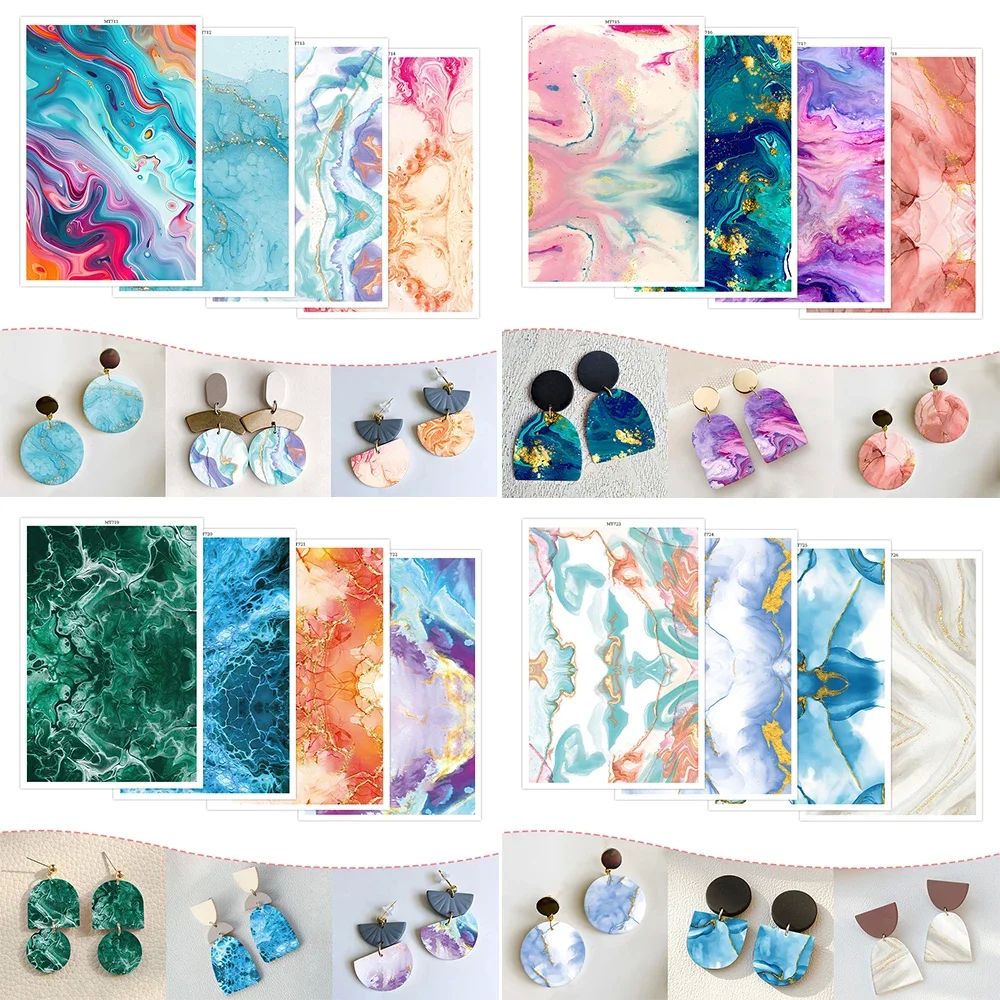 Marble Texture Pattern Polymer Clay Watercolor Transfer Pape