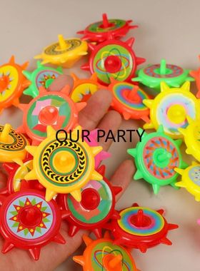 25Pcs Colorful Plastic Gyro Rotating Spinning Top Toy for Ki