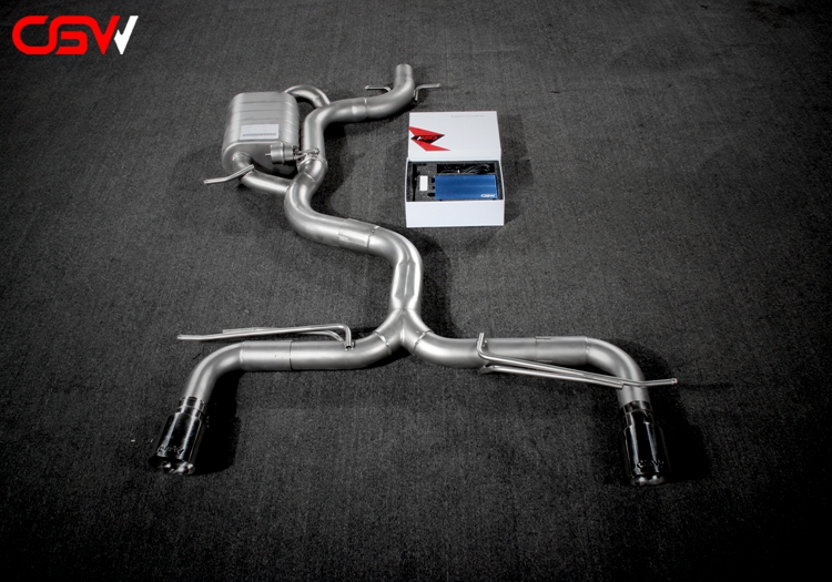 CGW排气管 尚酷改装中尾段阀门四出双出R包围跑车声浪炸街