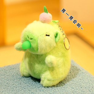 水豚吐泡泡晃一晃会响挂件卡皮巴拉可爱解压钥匙扣书包毛绒小挂饰