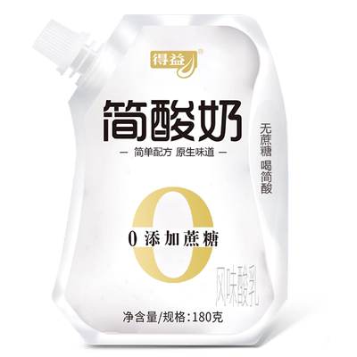 得益无蔗糖简酸奶180g*10袋低GI