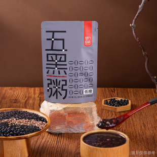 魅力厨房开袋即食免煮粥五黑粥300g*5袋方便速食早餐代餐粥