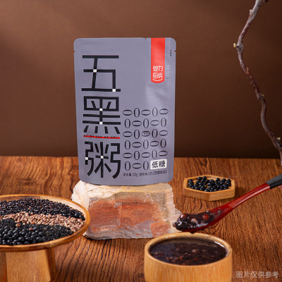 魅力厨房开袋即食免煮粥五黑粥300g*5袋方便速食早餐代餐粥临期