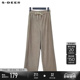 sdeer圣迪奥春秋装 S233Z0832 长裤 女装 松紧插袋条纹灯芯绒直筒裤
