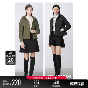 S21482403 羽绒服女款 sdeer圣迪奥冬装 高领连帽轻薄短款