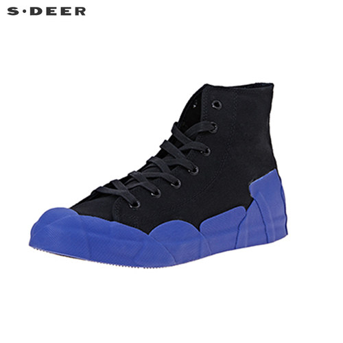 sdeer圣迪奥个性撞色高帮帆布鞋