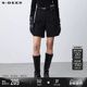 松紧拼接压褶插袋毛呢A字短裤 sdeer圣迪奥冬季 女装 S23480901