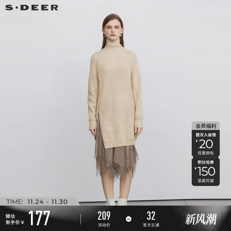 s.deer连衣裙圣迪奥高领