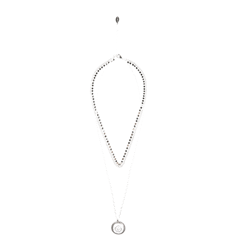 s.deer个性双层锁骨链吊坠项链